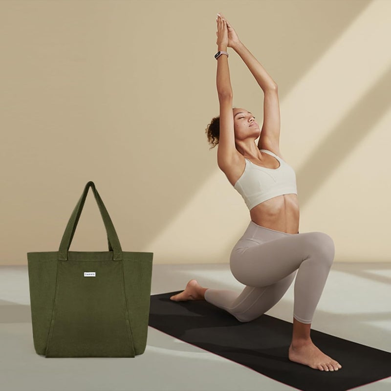 Cwokarb Yoga Bags for Women with Yoga Mats Bags Carrier Carryall Canvas Tote for Pilates Shoulder for Travel Office Beach Workout - Image 5